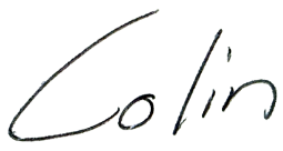Co-founder Colin's signature